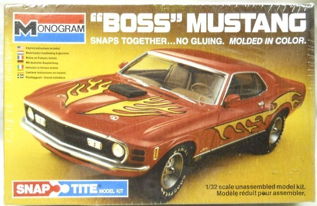 Monogram 1/32 Ford Boss Mustang, 1049 plastic model kit